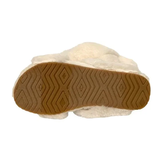 Toms Susie Natural Faux Fur Slippers White - Picture 4 of 4